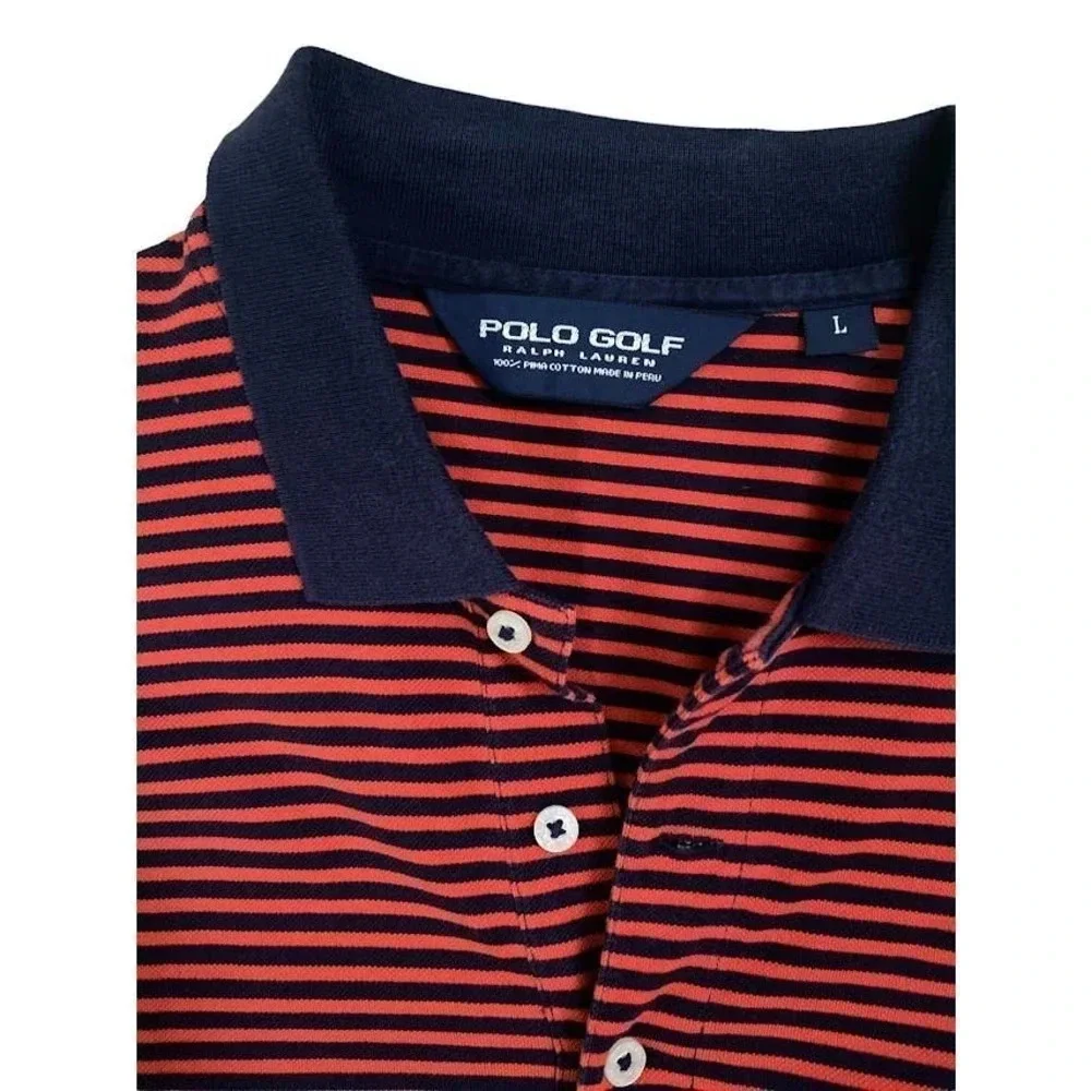 Ralph Lauren Polo Golf Stripe Shirt Mens Size L Short Sleeve Casual Button